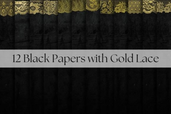 Black Papers with Gold Lace: A Collection of Luxury Design Assets