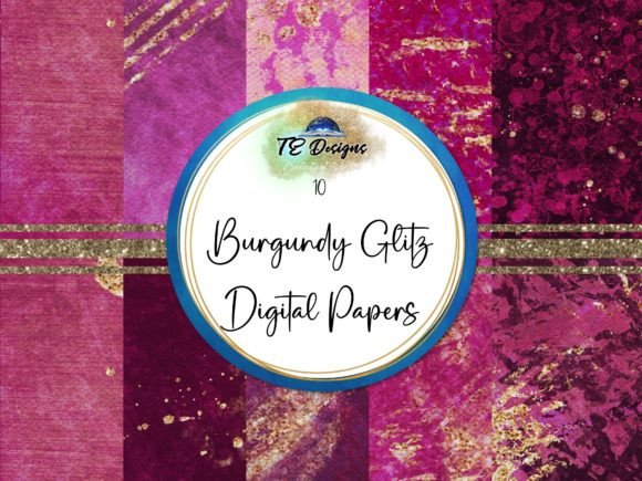 Burgundy Glitz Digital Paper: A Touch of Glamour for Every Project