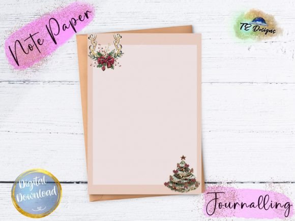 Christmas Tree Note Papers Journalling: Vintage Festive Charm