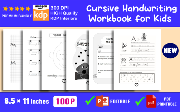 Cursive Handwriting Workbook for Kids: A Practical Design Asset