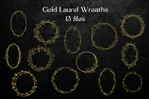 Elevate Your Designs with Gold Glitter Laurels Clipart