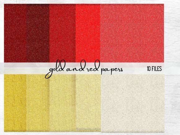 Gold and Red Glitter Paper: Festive Design Assets for Holiday Projects