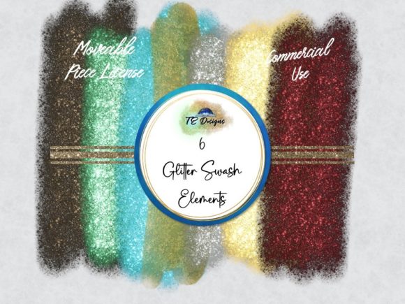 Infuse Your Designs with Sparkle: The 6 Glitter Swash Elements Clipart