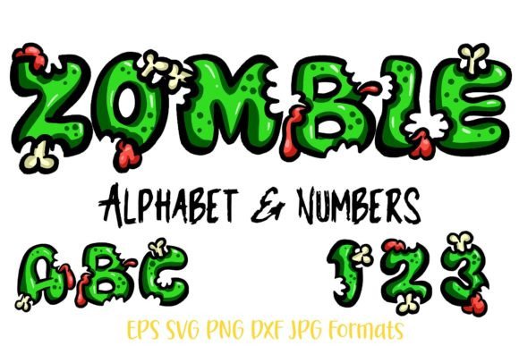 Zombie Alphabet Letters and Numbers ABC: A Creative Asset for Halloween Projects